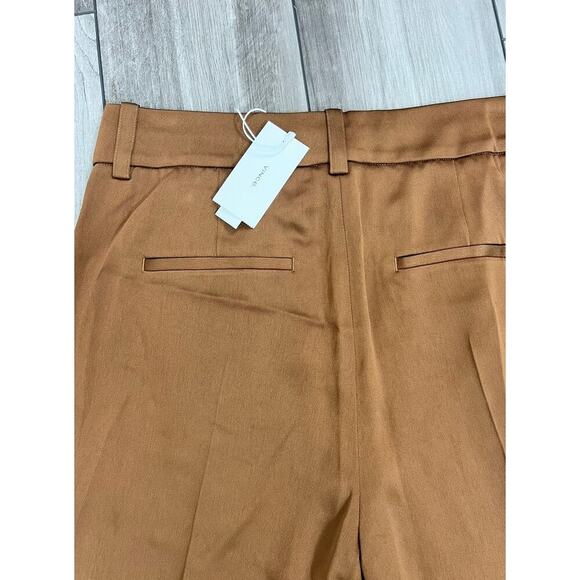 Vince Dress Pants in Brown Size 12 Zip Fly Straight Leg Pleated Pockets Formal - Picture 4 of 4